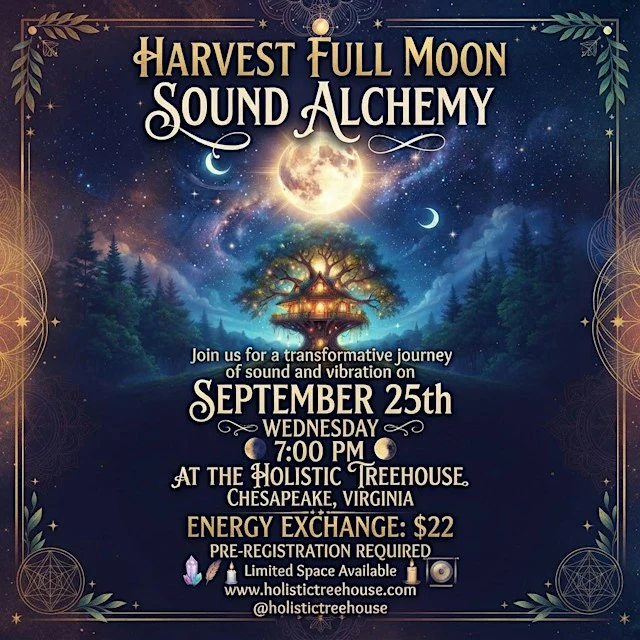 Harvest Full Moon Sound Alchemy event flyer